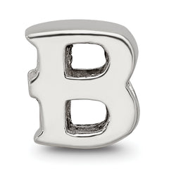Sterling Silver 925 Letter B Bead with Polished Finish for Charm Bracelets