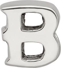 Sterling Silver 925 Letter B Bead with Polished Finish for Charm Bracelets