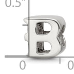 Sterling Silver 925 Letter B Bead with Polished Finish for Charm Bracelets