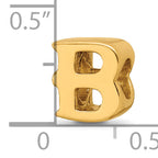 Sterling Silver 925 Gold-Plated Letter B Bead with Polished Finish