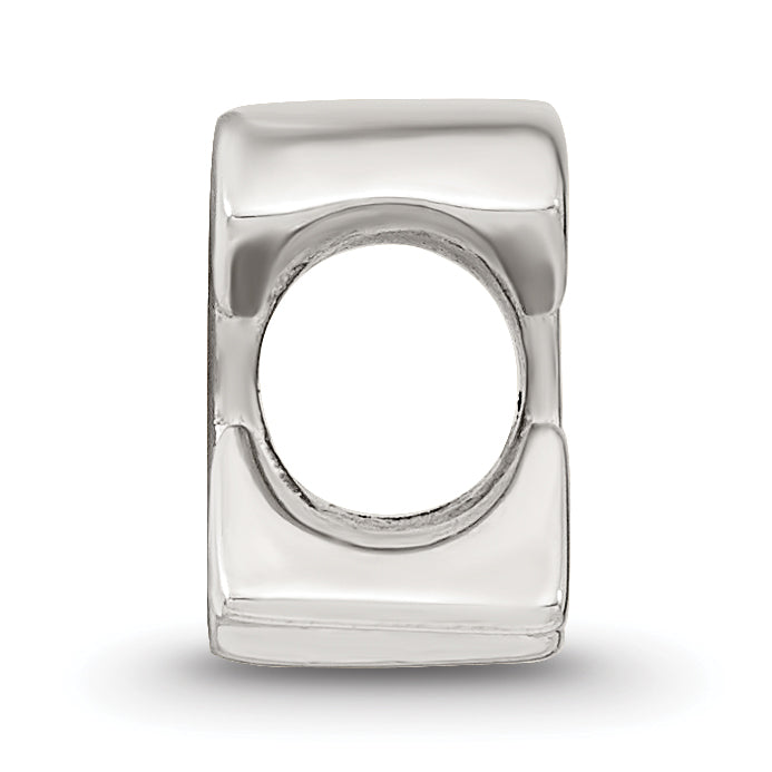 Sterling Silver 925 Polished Letter C Bead Elegant Solid Design