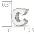 Sterling Silver 925 Polished Letter C Bead Elegant Solid Design
