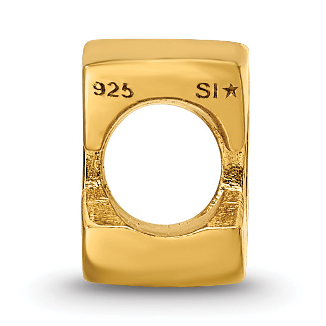 Sterling Silver Gold-Plated Letter C Bead with Polished Finish Secondary image