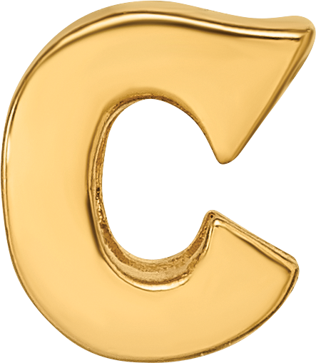 Sterling Silver Gold-plated Reflections Letter C Bead