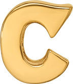 Sterling Silver Gold-Plated Letter C Bead with Polished Finish