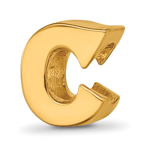 Reflection Beads Sterling Silver Gold-Plated Letter C Bead - Sophia Jewelers