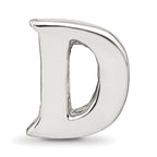 Sterling Silver 925 Polished Letter D Bead Elegant Casted Design