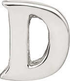 Sterling Silver 925 Polished Letter D Bead Elegant Casted Design
