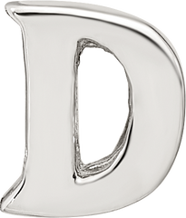 Sterling Silver 925 Polished Letter D Bead Elegant Casted Design