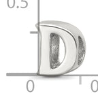 Sterling Silver 925 Polished Letter D Bead Elegant Casted Design