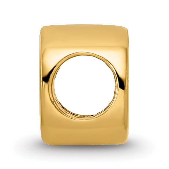 Sterling Silver Gold-Plated Letter D Bead with Polished Finish
