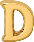 Sterling Silver Gold-Plated Letter D Bead with Polished Finish
