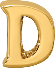 Sterling Silver Gold-plated Reflections Letter D Bead