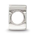 Sterling Silver 925 Polished Letter E Bead Solid Cast Design by Sophia