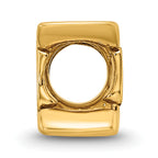 Gold-Plated Sterling Silver Letter E Bead with Polished Finish by Sophia Jewelers