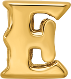 Gold-Plated Sterling Silver Letter E Bead with Polished Finish by Sophia Jewelers
