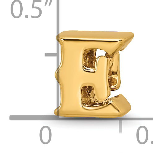 Sterling Silver Gold-plated Reflections Letter E Bead