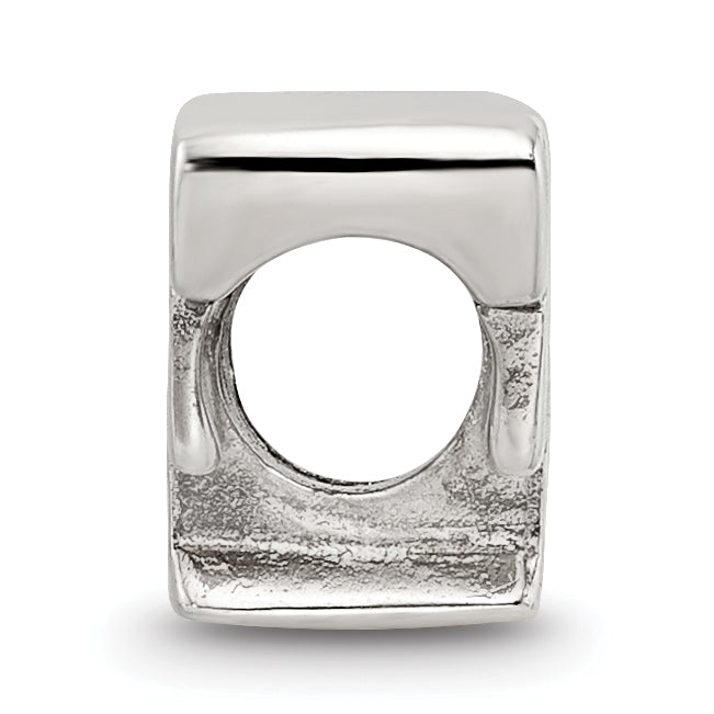 Sterling Silver 925 Polished Letter F Bead for Elegant Charm Bracelets