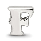 Sterling Silver 925 Polished Letter F Bead for Elegant Charm Bracelets