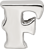 Sterling Silver 925 Polished Letter F Bead for Elegant Charm Bracelets