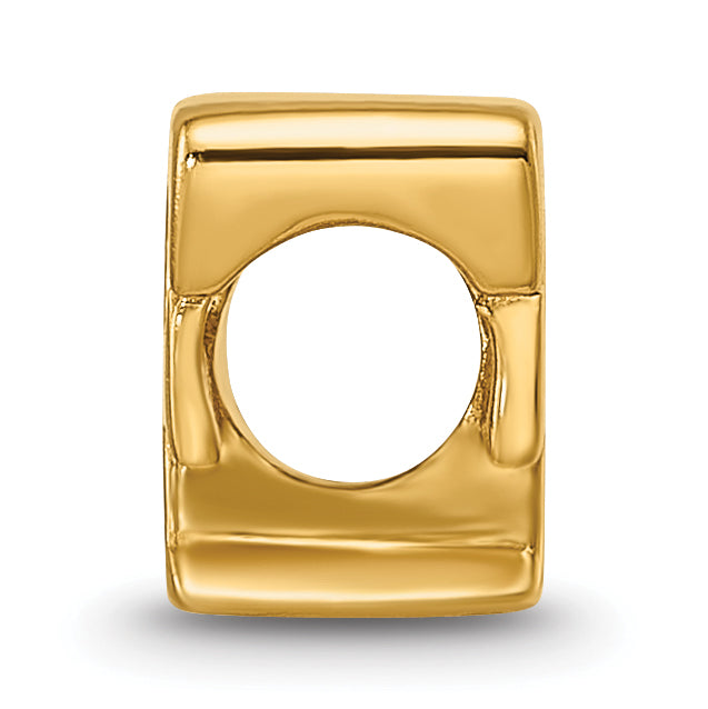Sterling Silver Gold-Plated Letter F Bead with Polished Finish Secondary image