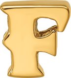 Sterling Silver Gold-Plated Letter F Bead with Polished Finish