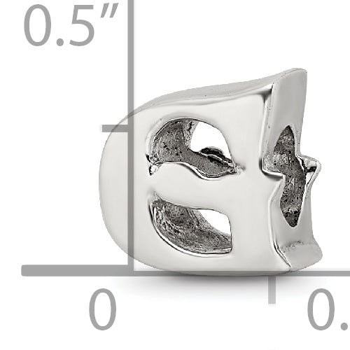 Sterling Silver 925 Polished Letter G Bead Solid Elegance by Sophia Jewelers