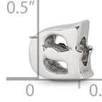 Sterling Silver 925 Polished Letter G Bead Solid Elegance by Sophia Jewelers