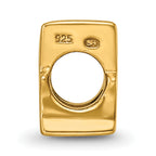 Sterling Silver Gold-Plated Letter G Bead with Polished Finish