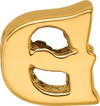 Sterling Silver Gold-Plated Letter G Bead with Polished Finish
