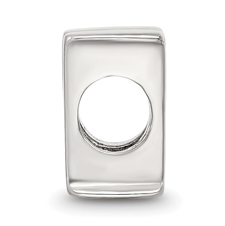Sterling Silver 925 Polished Letter H Bead Solid Elegant Design
