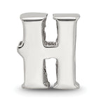 Sterling Silver 925 Polished Letter H Bead Solid Elegant Design