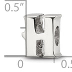 Sterling Silver 925 Polished Letter H Bead Solid Elegant Design