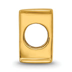 Gold-Plated Sterling Silver H Bead  Polished, Casted Alphabet Charm