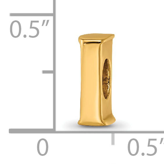 Sterling Silver 925 Gold-Plated I Bead with Polished Finish