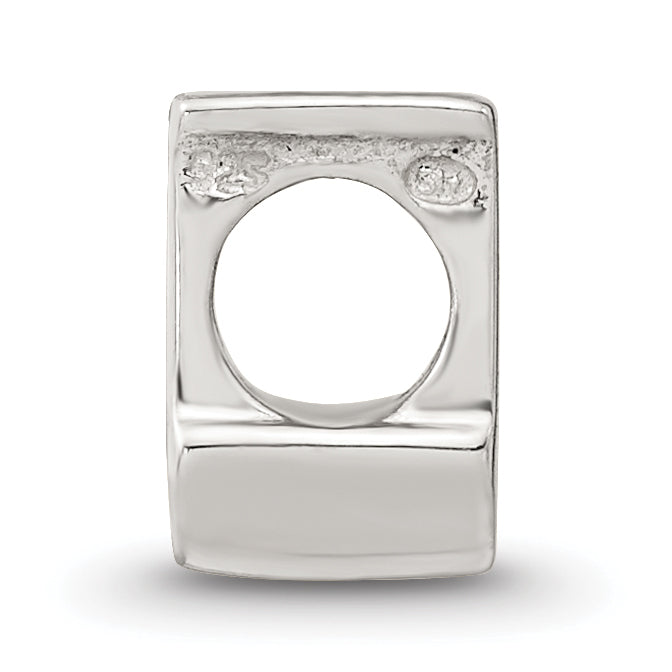 Sterling Silver 925 Polished Letter J Bead Casted Solid Design