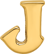 Sterling Silver 925 Gold-Plated Letter J Bead with Polished Finish