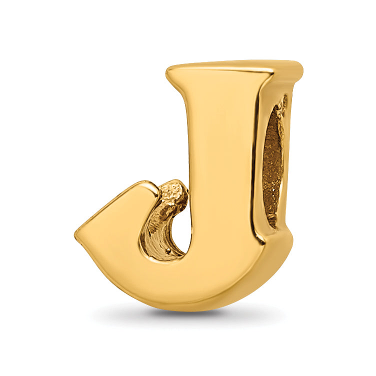 Sterling Silver Gold-plated Reflections Letter J Bead Main image