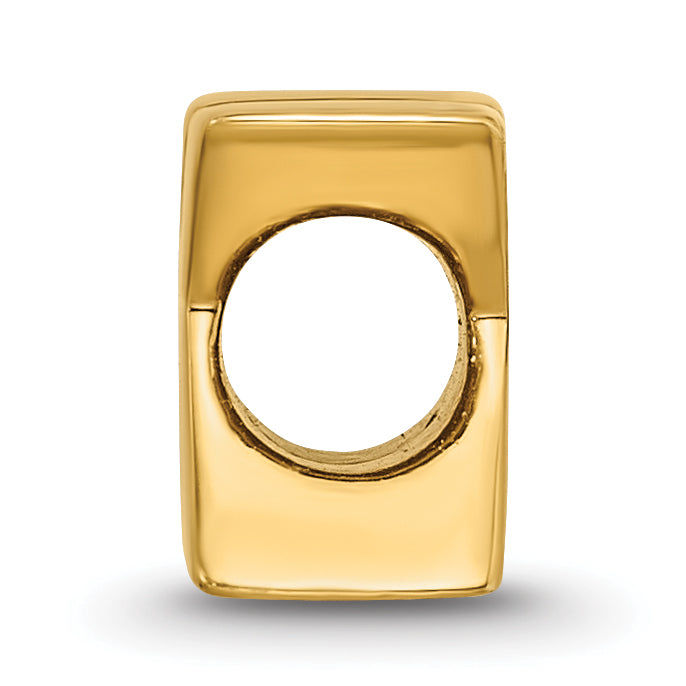 Sterling Silver Gold-Plated K Bead with Polished Finish by Sophia Jewelers Secondary image