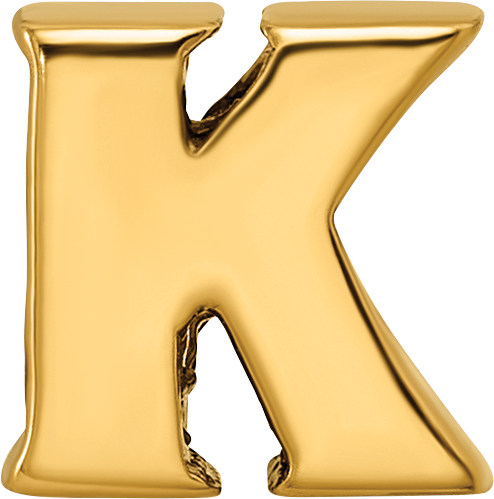 Sterling Silver Gold-plated Reflections Letter K Bead