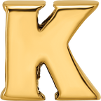 Sterling Silver Gold-Plated K Bead with Polished Finish by Sophia Jewelers