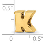 Sterling Silver Gold-Plated K Bead with Polished Finish by Sophia Jewelers