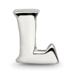 Sterling Silver 925 Polished Letter L Bead Elegant Casted Design