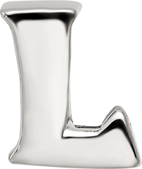 Sterling Silver 925 Polished Letter L Bead Elegant Casted Design