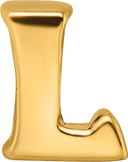 Sterling Silver 925 Gold-Plated Letter L Bead with Polished Finish