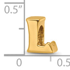 Sterling Silver 925 Gold-Plated Letter L Bead with Polished Finish