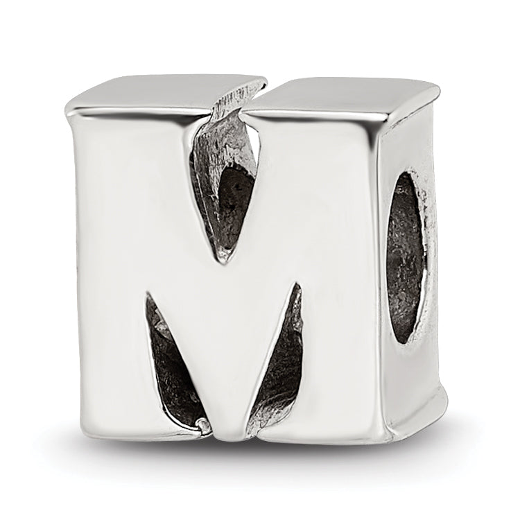 Sterling Silver Reflections Letter M Bead Main image