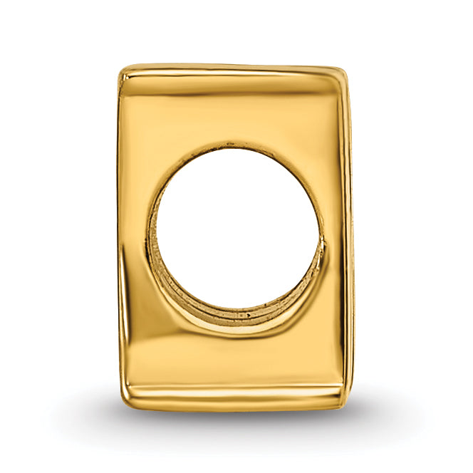 Sterling Silver 925 Gold-Plated Letter M Bead with Polished Finish Secondary image