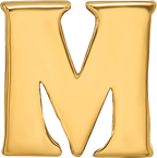 Sterling Silver 925 Gold-Plated Letter M Bead with Polished Finish