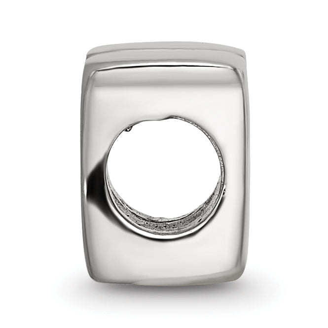 Sterling Silver 925 Polished Letter N Bead  Elegant Alphabet Charm